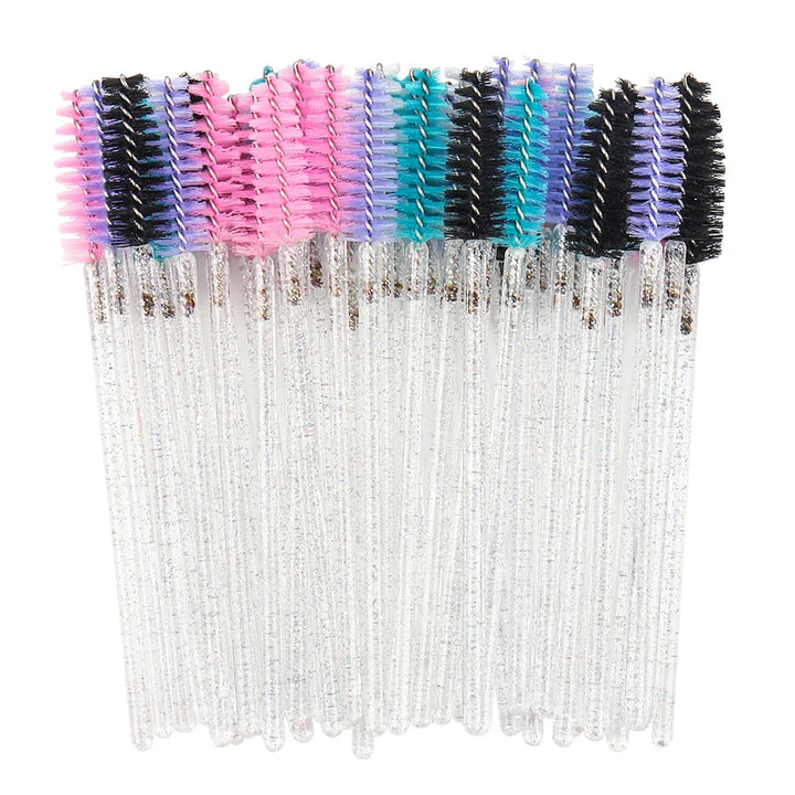 50PCS Disposable Crystal Eyelash Mascara Wands Makeup Brush Set