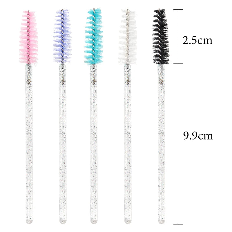 50PCS Disposable Crystal Eyelash Mascara Wands Makeup Brush Set