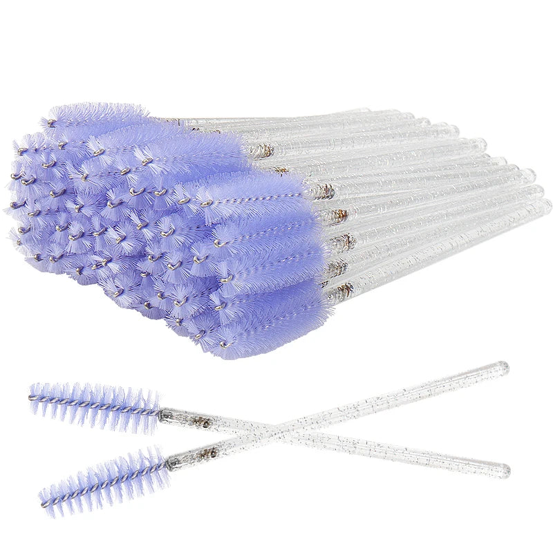 50PCS Disposable Crystal Eyelash Mascara Wands Makeup Brush Set
