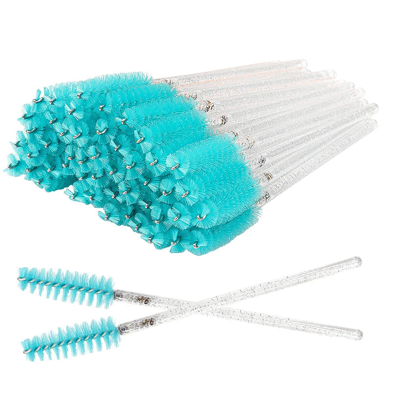 50PCS Disposable Crystal Eyelash Mascara Wands Makeup Brush Set
