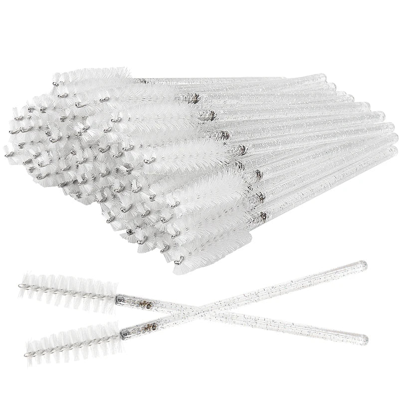 50PCS Disposable Crystal Eyelash Mascara Wands Makeup Brush Set