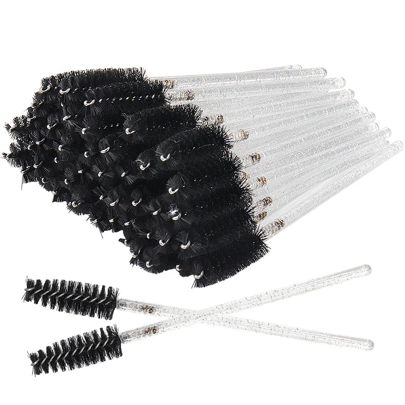 50PCS Disposable Crystal Eyelash Mascara Wands Makeup Brush Set