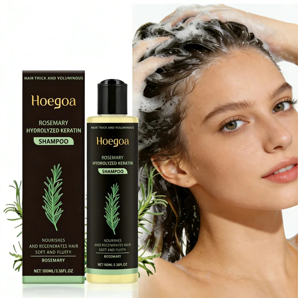 3PCS Rosemary Keratin Hair Growth Shampoo for Thick & Smooth Hair