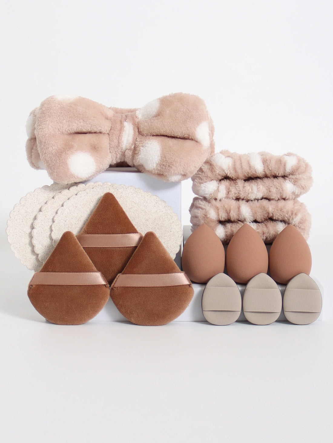 Makeup Sponge Blender Set with Beauty Egg, Headband & Wristbands