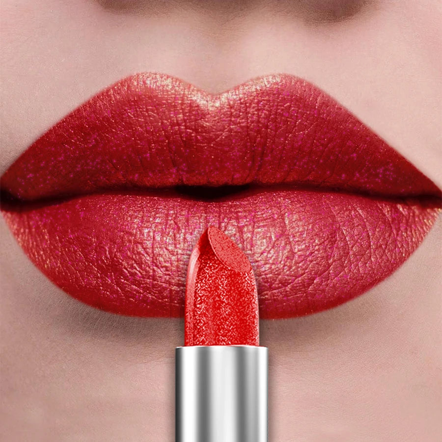 21-Color Glitter Metallic Lipstick Set with Pearlescent Matte Finish