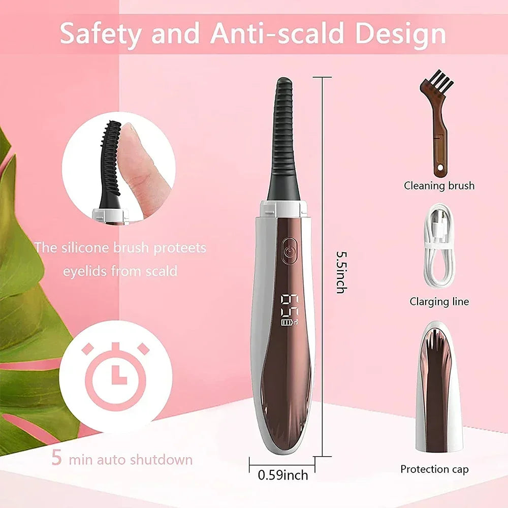 Electric Eyelash Curler with Temperature Control & Digital Display