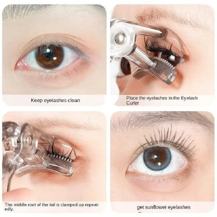 Dual-Type Eyelash Curler with Comb for Natural Long-Lasting Curl
