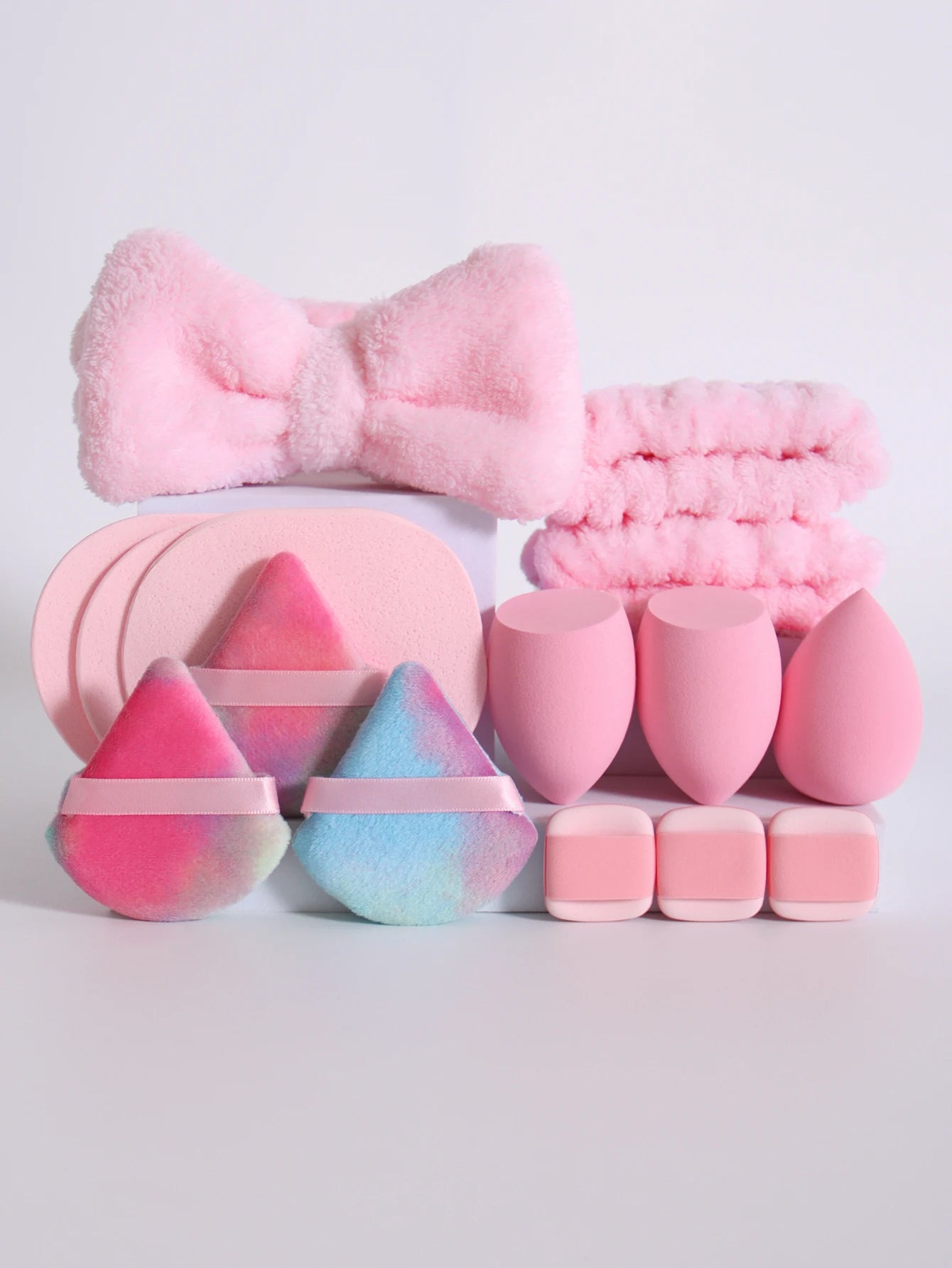 Makeup Sponge Blender Set with Beauty Egg, Headband & Wristbands