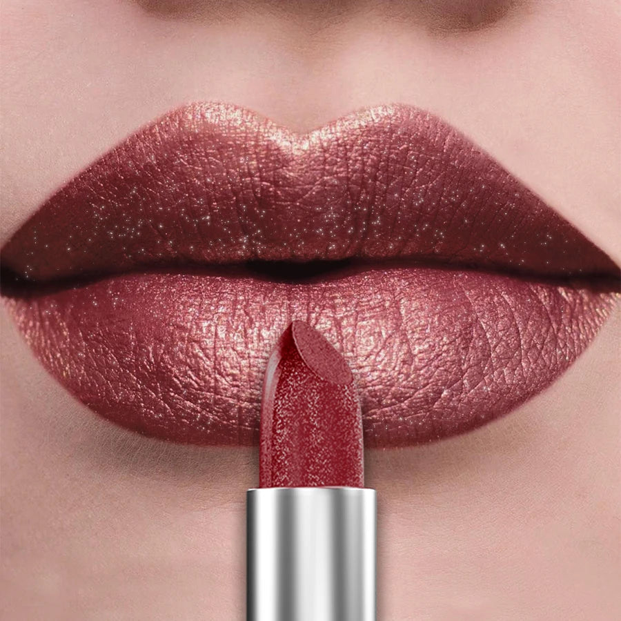 21-Color Glitter Metallic Lipstick Set with Pearlescent Matte Finish