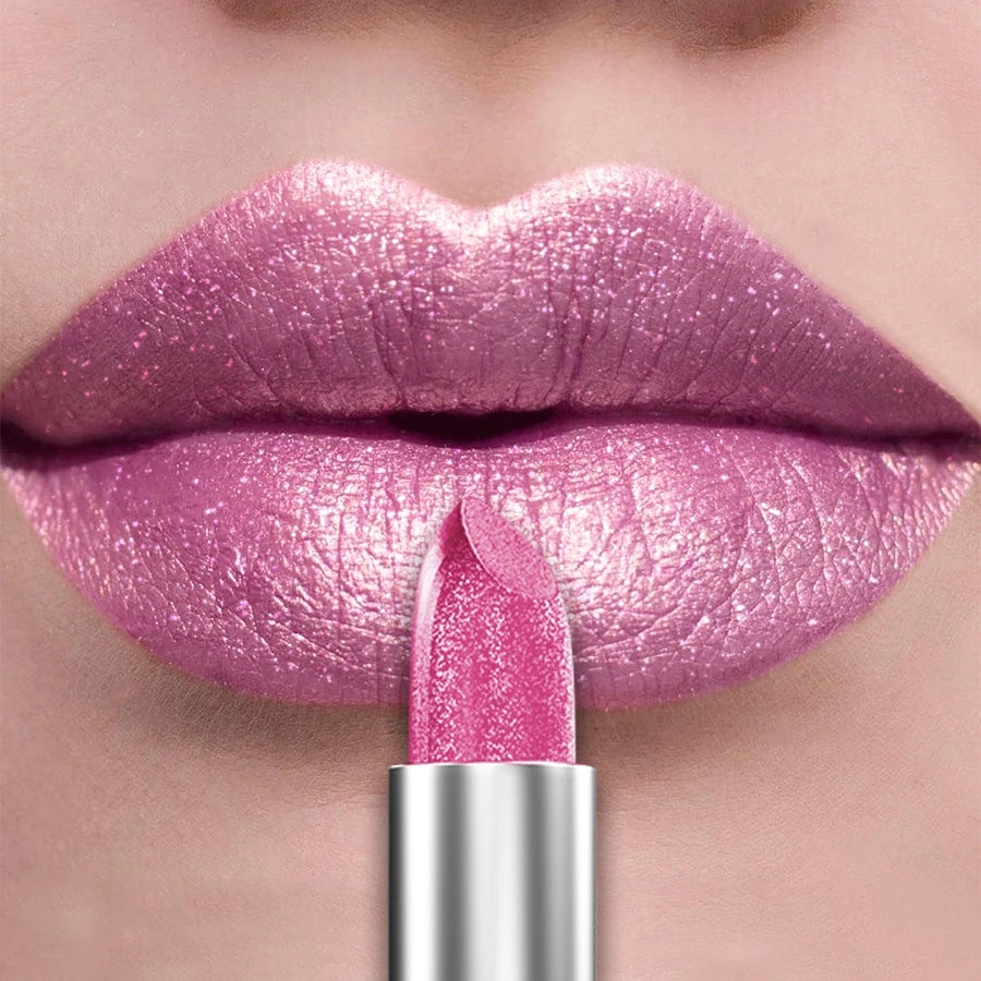21-Color Glitter Metallic Lipstick Set with Pearlescent Matte Finish