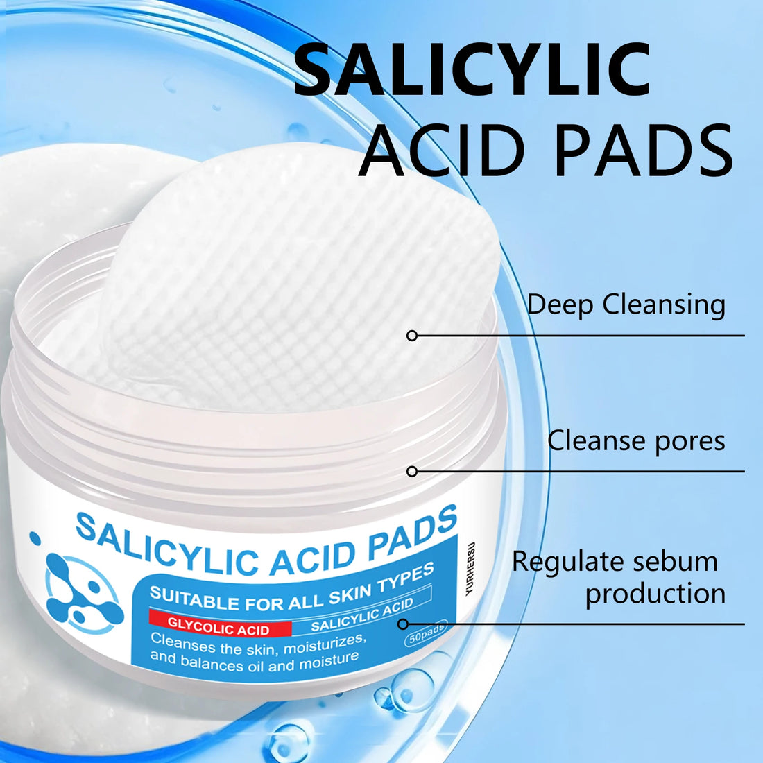 Dual-Effect AHA BHA Exfoliating Facial Toner Pads