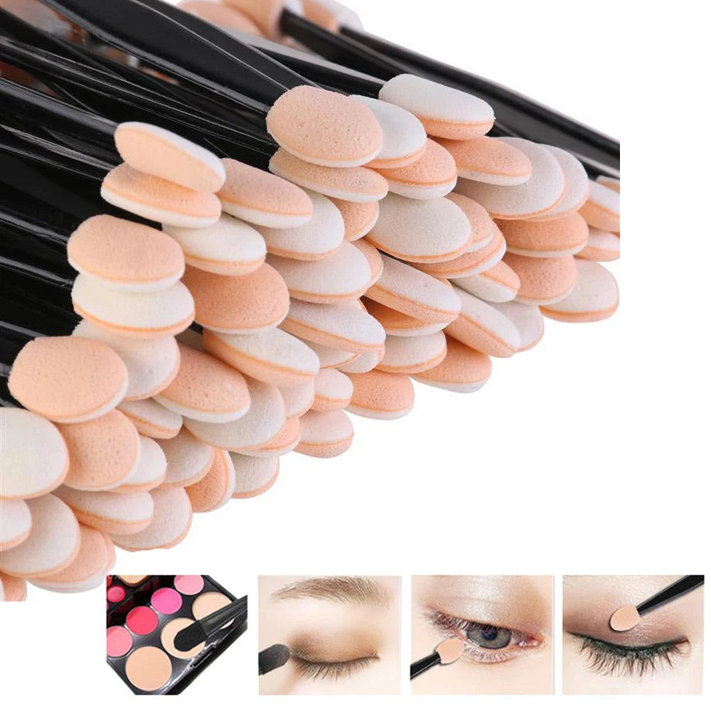 Reusable Dual-Sided Eye Shadow Sponge Applicator Brushes Set