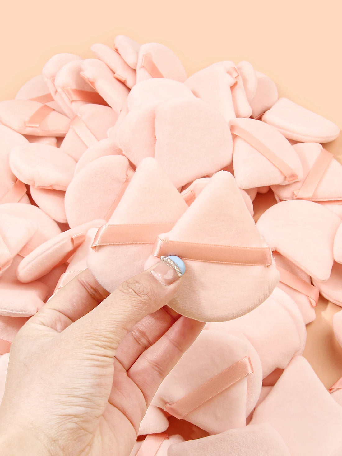 50PCS Triangle Powder Puff Set for Foundation & Loose Powder