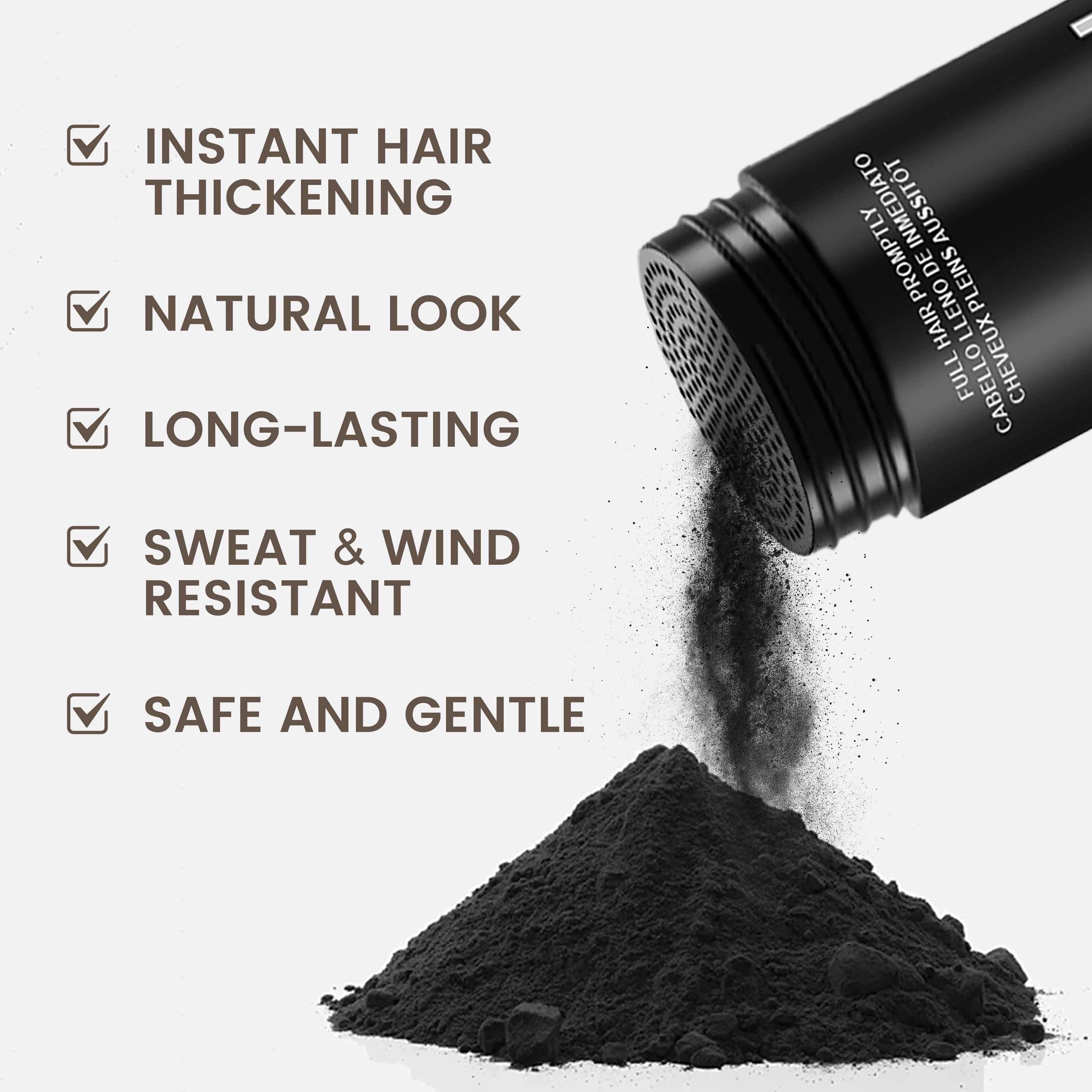Hair Fiber Powder for Instant Thickening & Full Hair Look