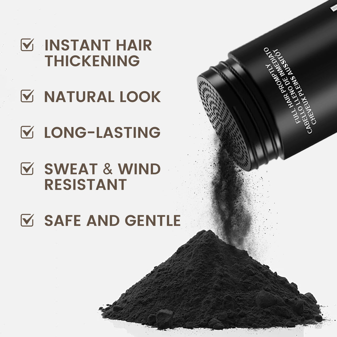 Hair Fiber Powder for Instant Thickening & Full Hair Look