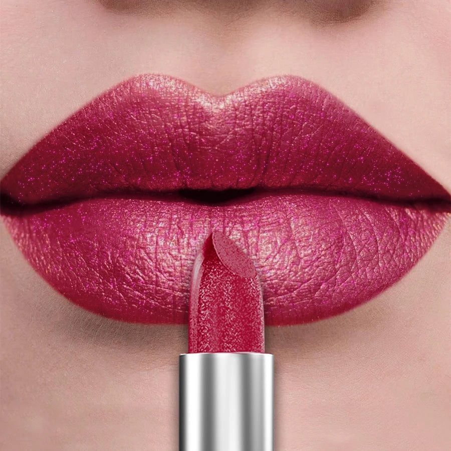 21-Color Glitter Metallic Lipstick Set with Pearlescent Matte Finish