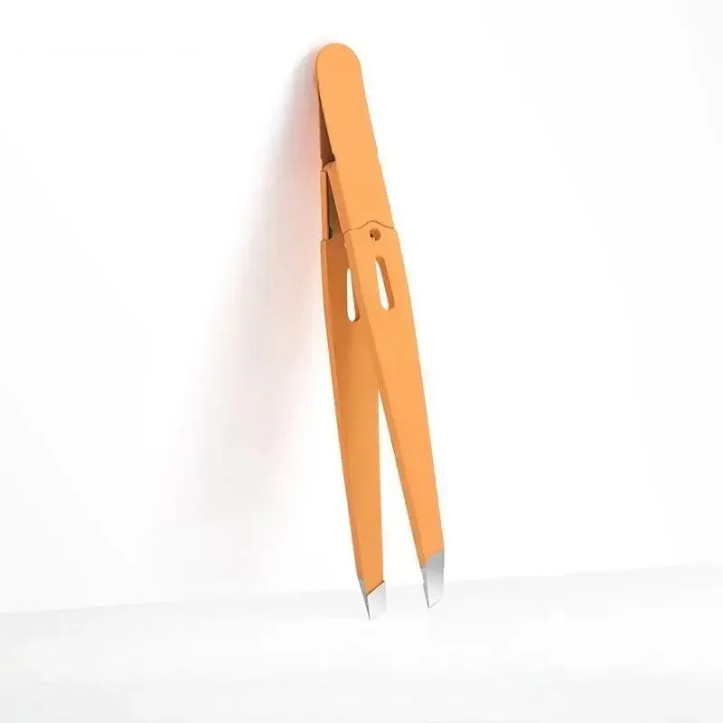 Stainless Steel Slanted Eyebrow Tweezers for Precision Grooming