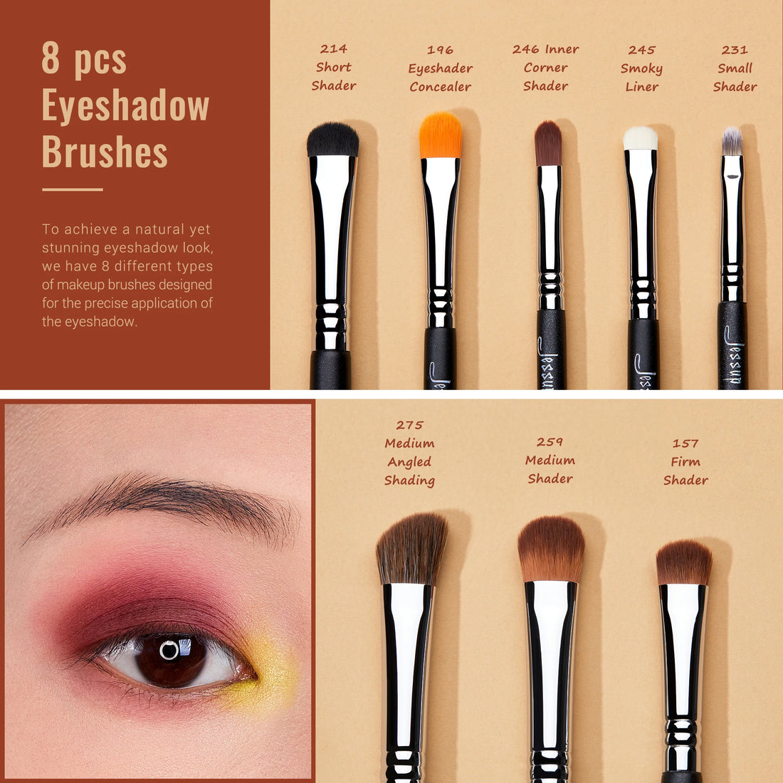 Professional Eye Makeup Brush Set for Blending & Eyeshadow