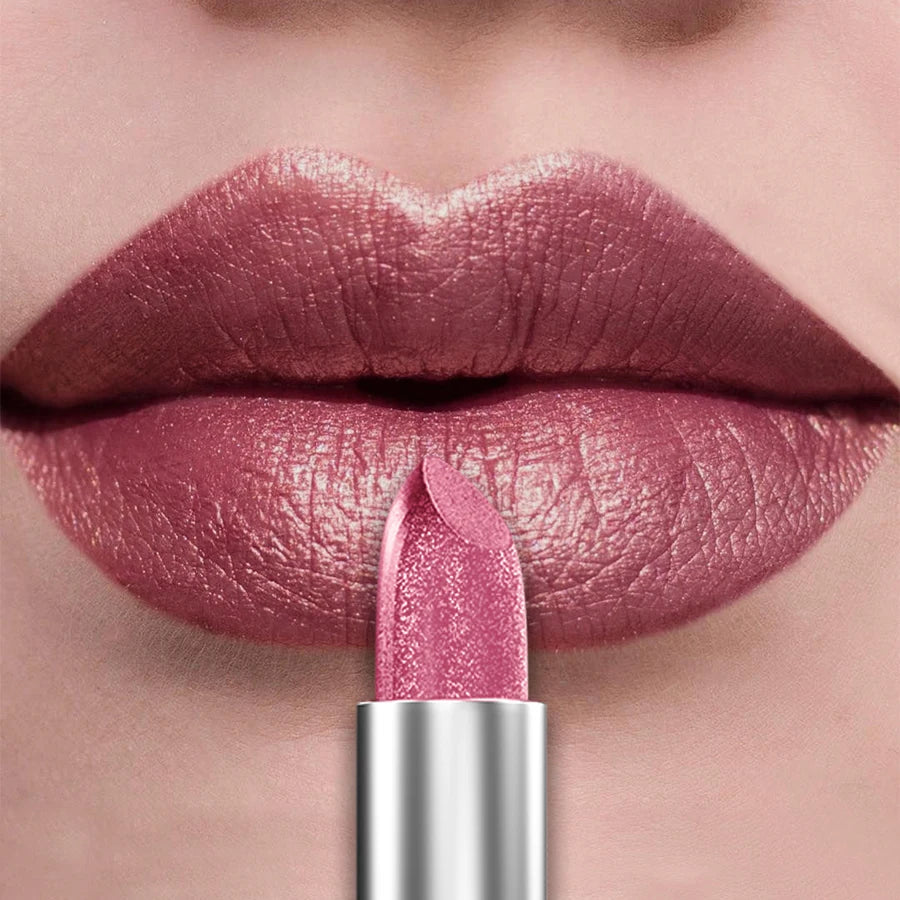 21-Color Glitter Metallic Lipstick Set with Pearlescent Matte Finish