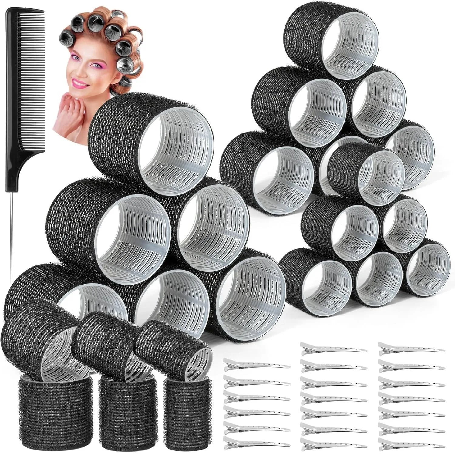 DIY Hair Curling Rollers Set for Air Bangs & Lazy Styling