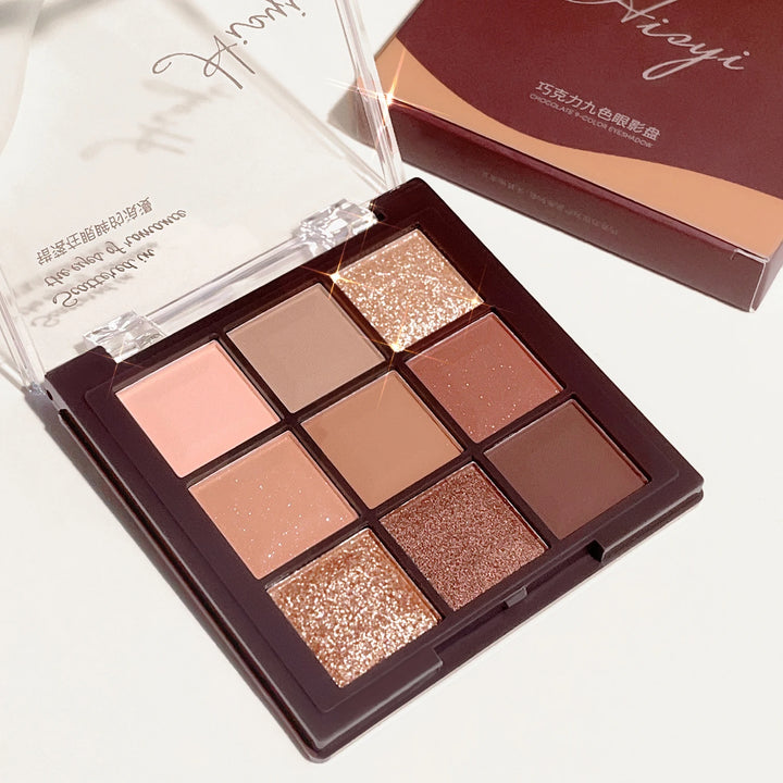Mocha Chocolate 9-Color Eyeshadow Palette with Matte & Shimmer Shades