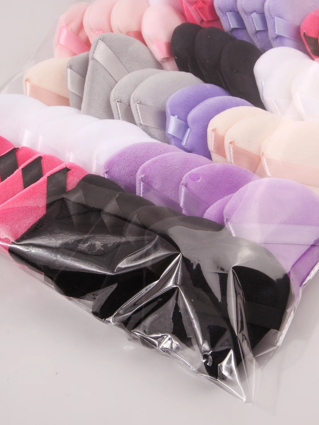 50PCS Triangle Powder Puff Set for Foundation & Loose Powder