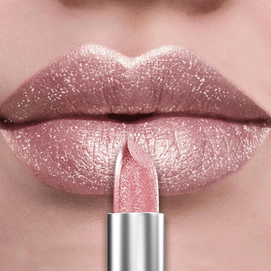 21-Color Glitter Metallic Lipstick Set with Pearlescent Matte Finish