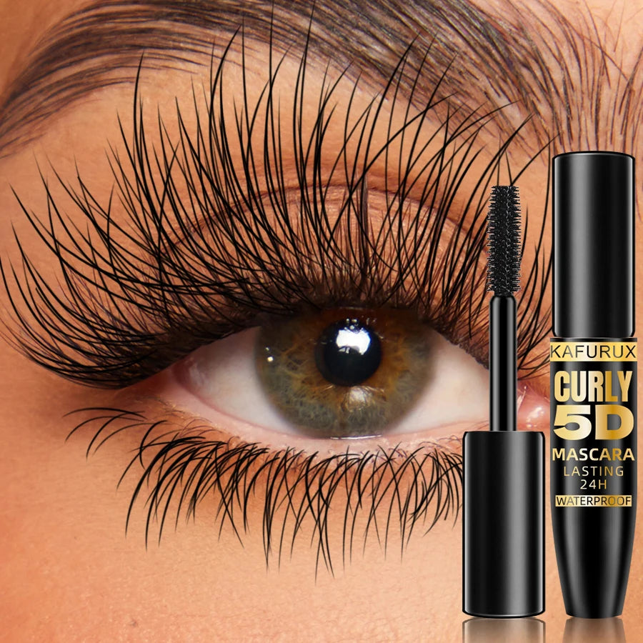 5D Black Waterproof Silk Fiber Mascara for Long Thick Lashes