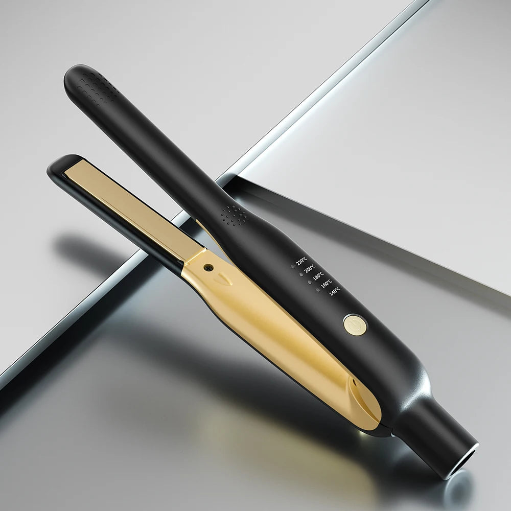 2-in-1 Mini Hair Straightener & Curler for Travel Styling