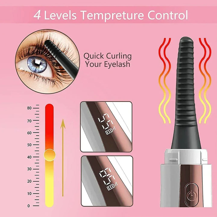 Electric Eyelash Curler with Temperature Control & Digital Display