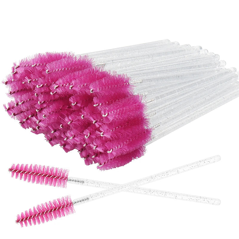 50PCS Disposable Crystal Eyelash Mascara Wands Makeup Brush Set