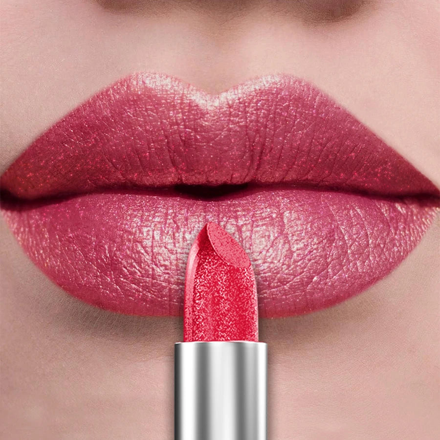 21-Color Glitter Metallic Lipstick Set with Pearlescent Matte Finish