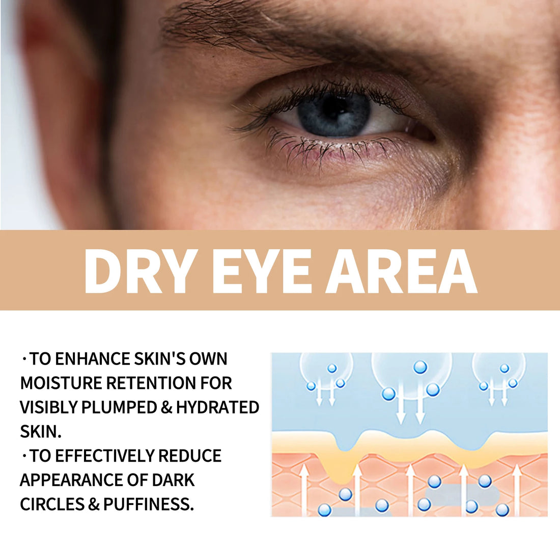 Men's Retinol Eye Cream Eye Bag Firming Lifting Cream Lightening Dark Circles Skin Instant Eye Repair Serum Stick Remover Gel