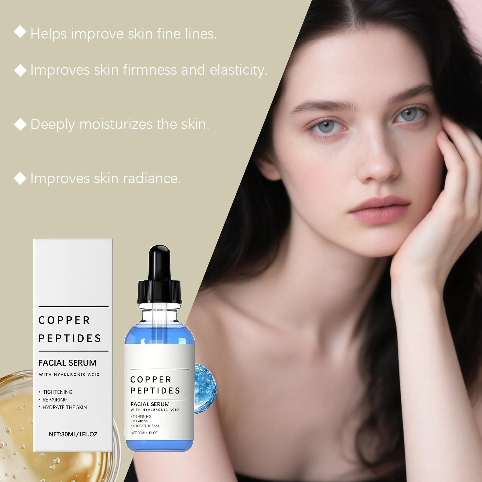 24K Copper Peptide Anti-Aging Hydrating Face Serum