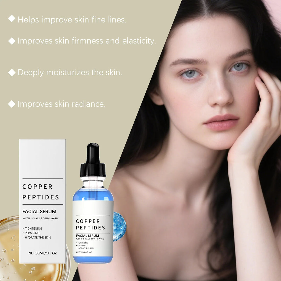 24K Copper Peptide Anti-Aging Hydrating Face Serum