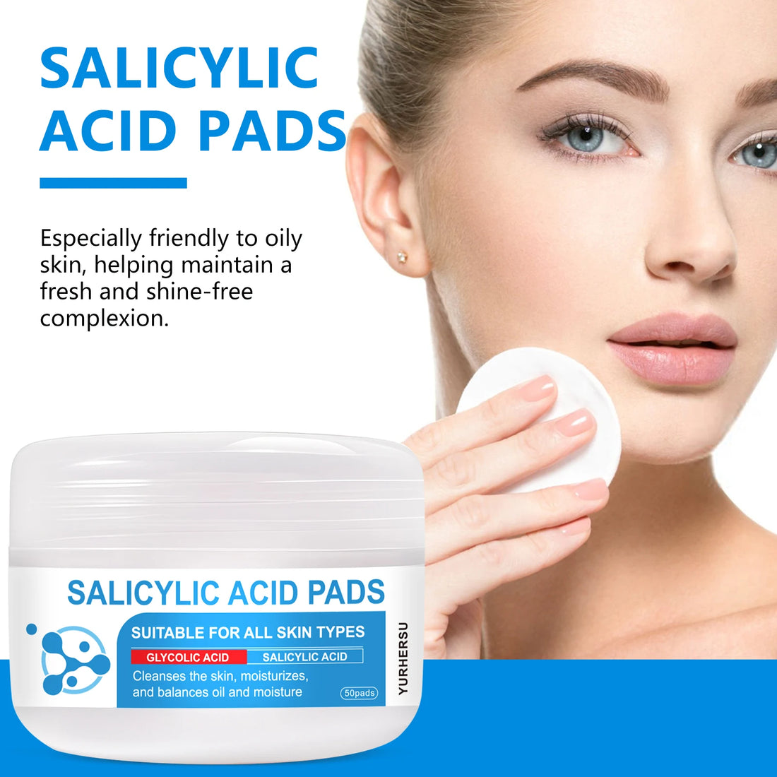 Dual-Effect AHA BHA Exfoliating Facial Toner Pads