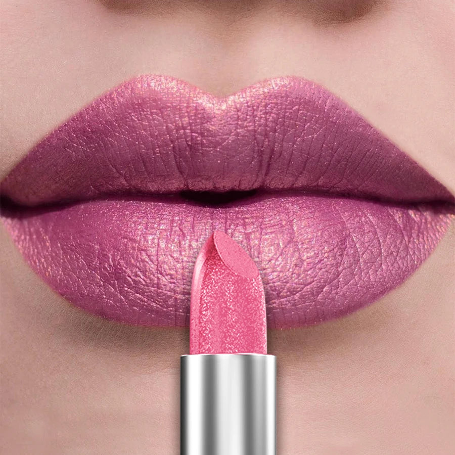 21-Color Glitter Metallic Lipstick Set with Pearlescent Matte Finish