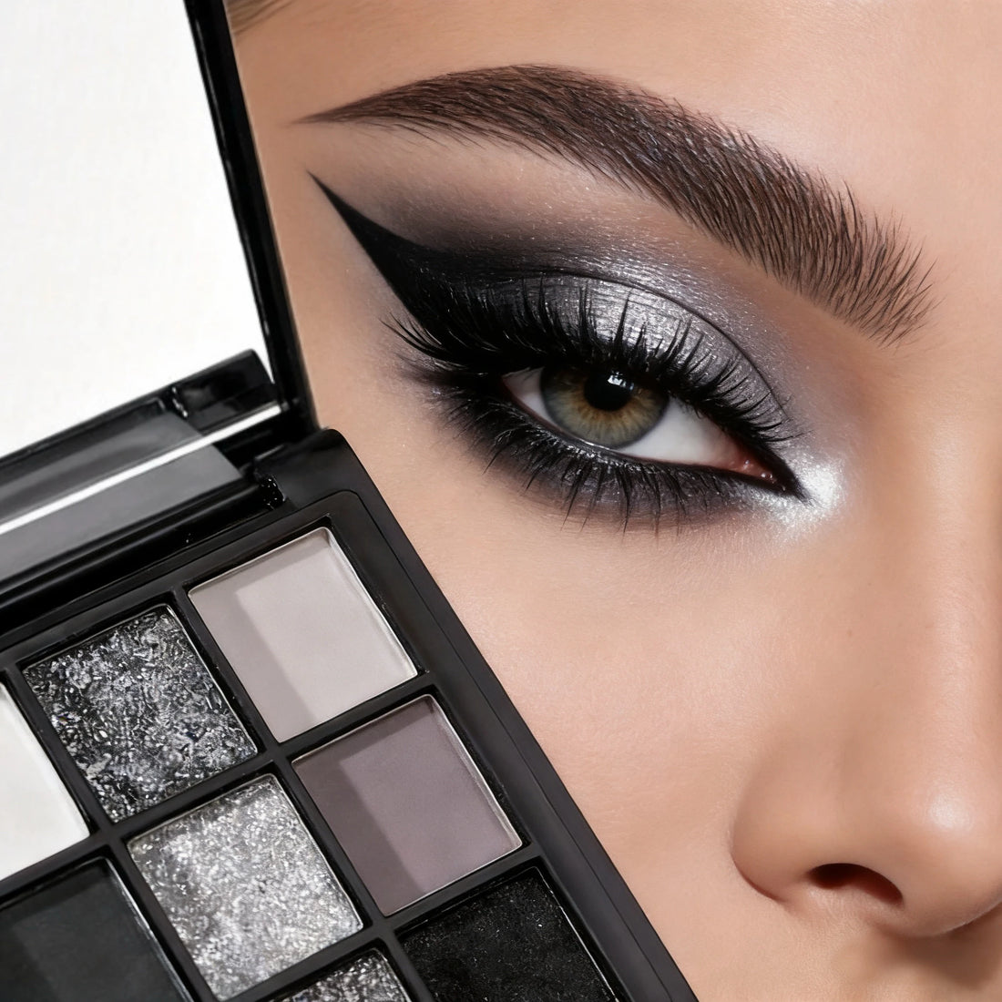 9-Color Smoky Eyeshadow Palette with Matte & Shimmer Finishes