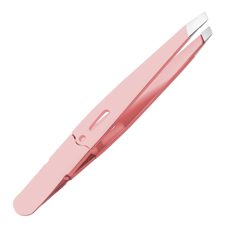 Stainless Steel Slanted Eyebrow Tweezers for Precision Grooming