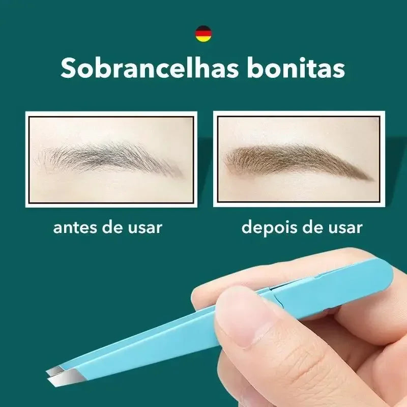 Stainless Steel Slanted Eyebrow Tweezers for Precision Grooming