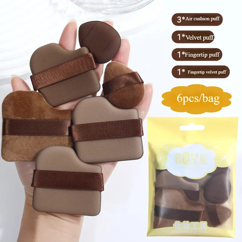 6PCS Mini Wet & Dry Powder Puff Set for Foundation & Concealer