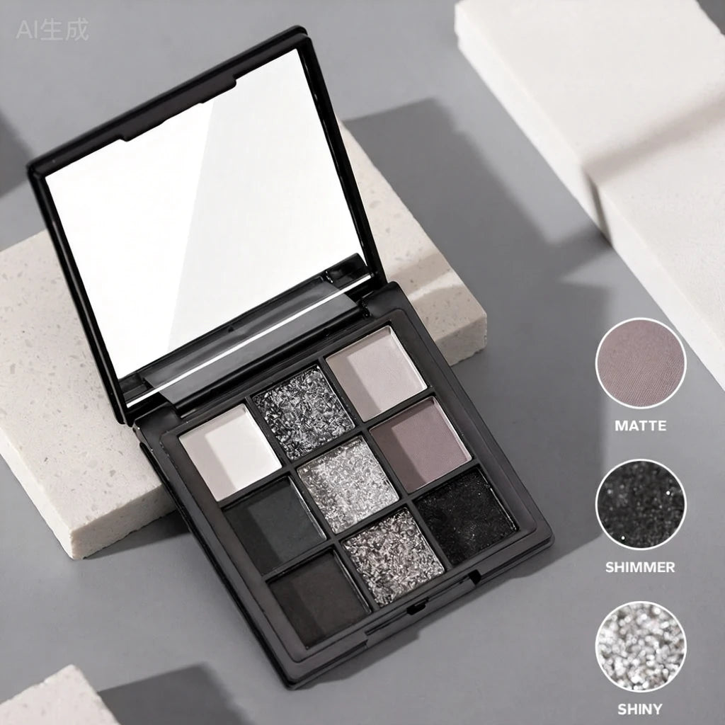 9-Color Smoky Eyeshadow Palette with Matte & Shimmer Finishes