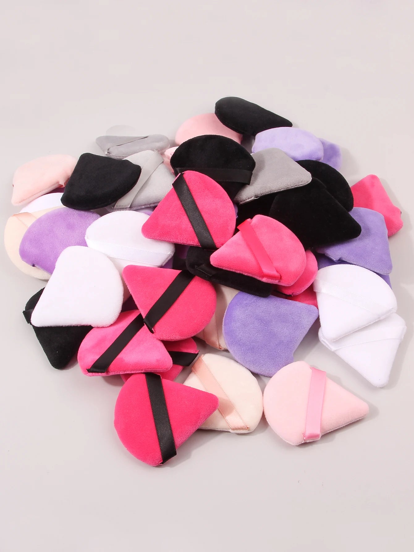50PCS Triangle Powder Puff Set for Foundation & Loose Powder