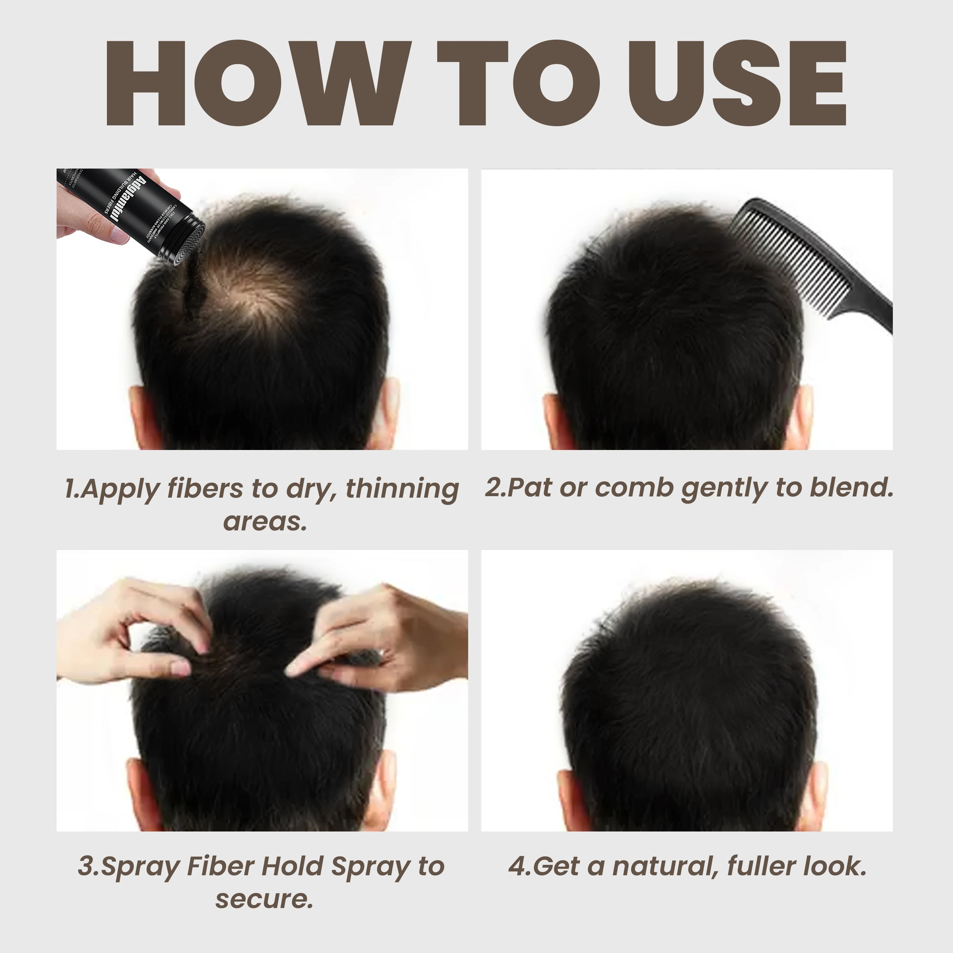 Hair Fiber Powder for Instant Thickening & Full Hair Look