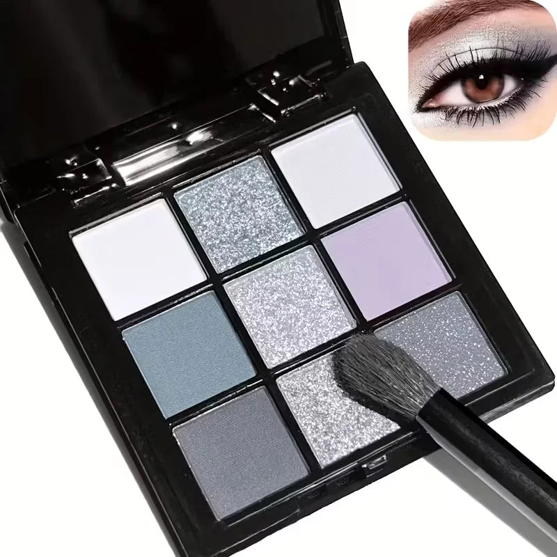 9-Color Smoky Eyeshadow Palette with Matte & Shimmer Finishes