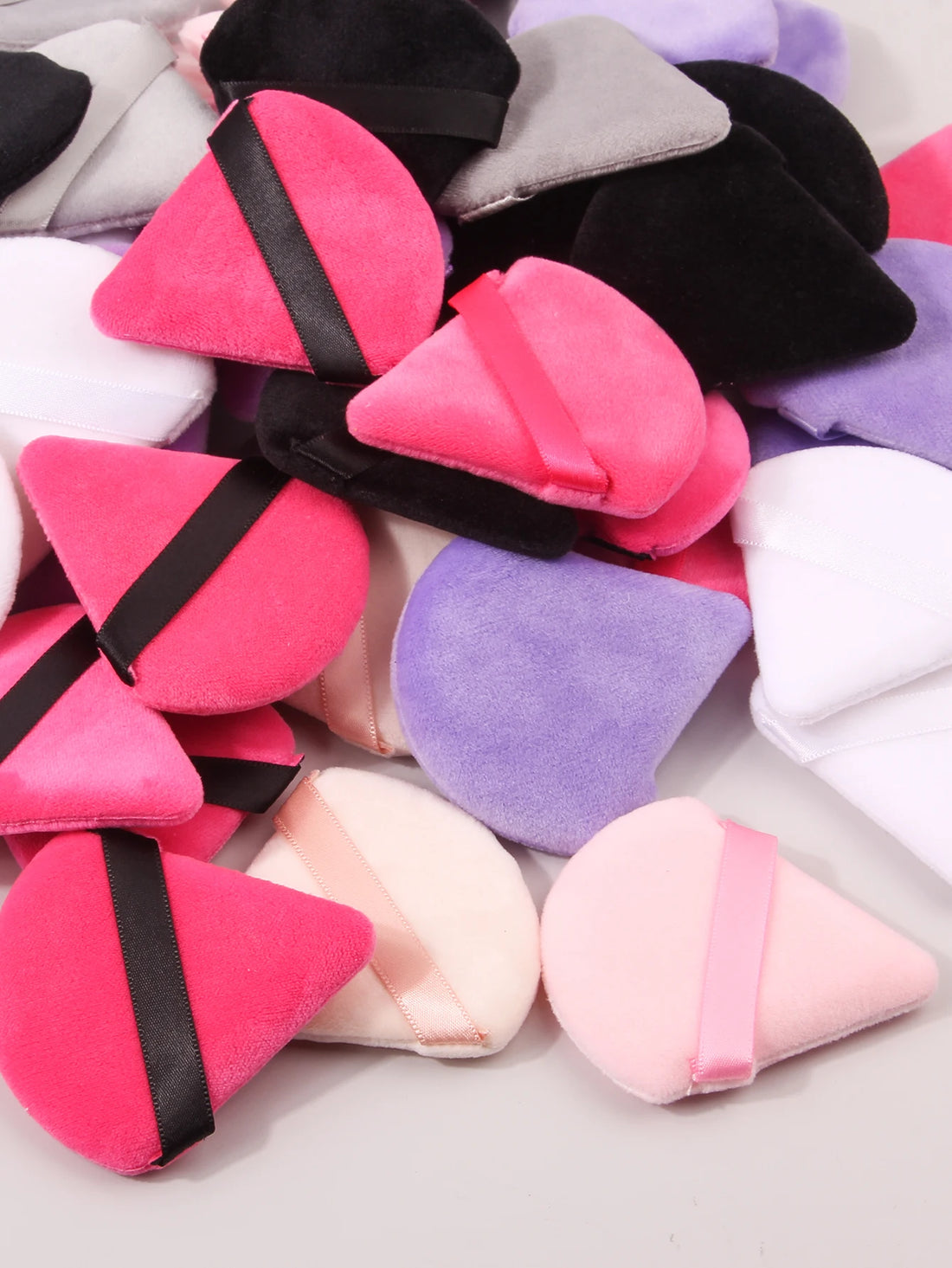 50PCS Triangle Powder Puff Set for Foundation & Loose Powder