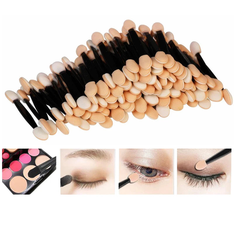 Reusable Dual-Sided Eye Shadow Sponge Applicator Brushes Set