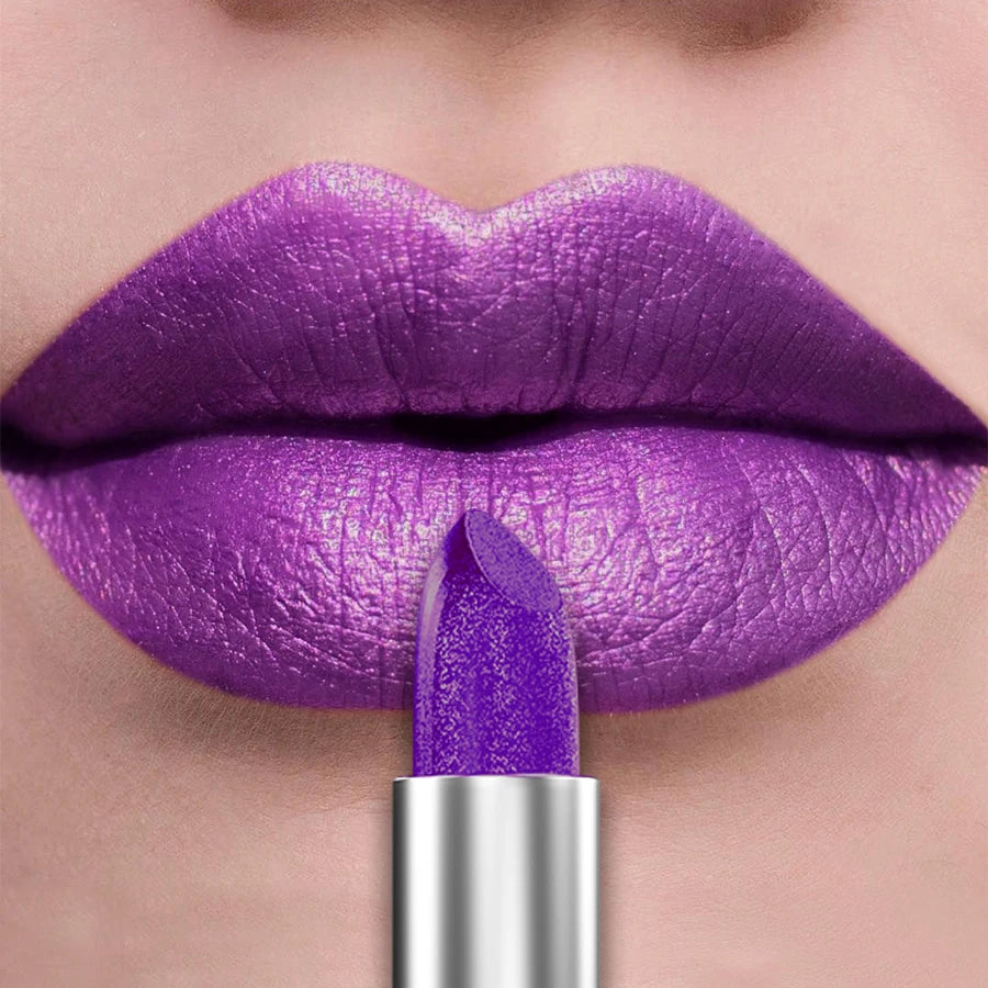 21-Color Glitter Metallic Lipstick Set with Pearlescent Matte Finish