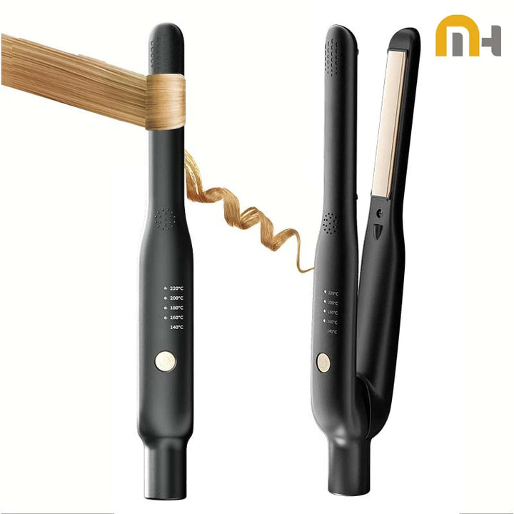 2-in-1 Mini Hair Straightener & Curler for Travel Styling