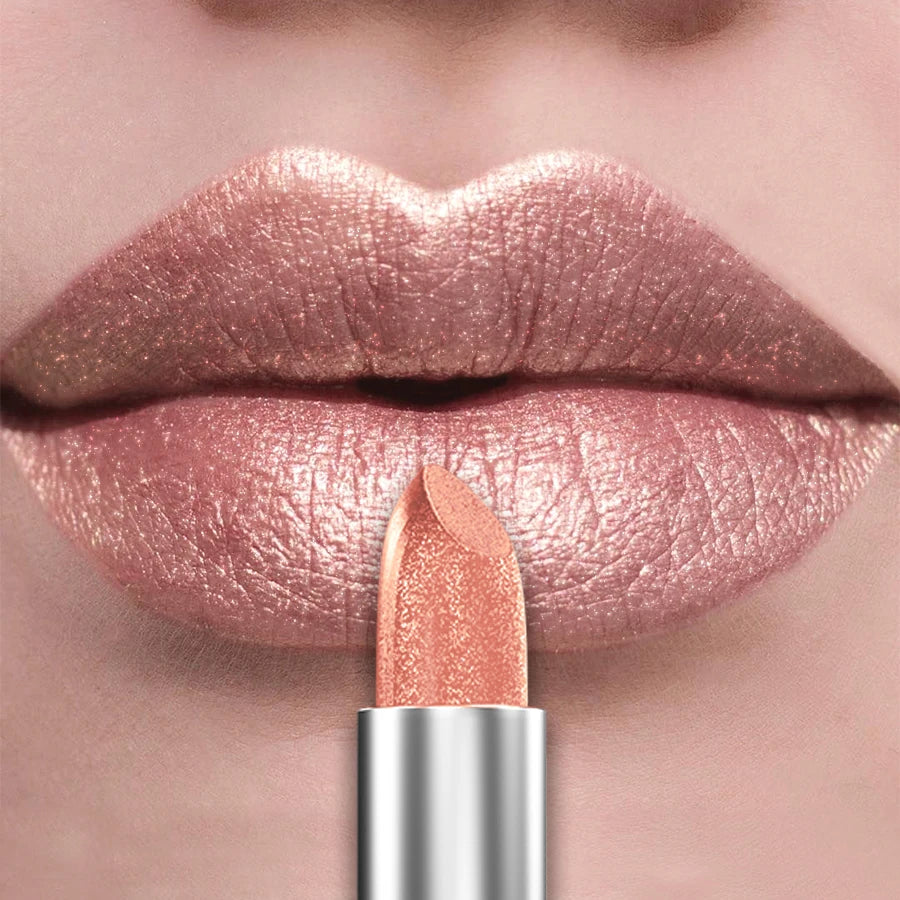 21-Color Glitter Metallic Lipstick Set with Pearlescent Matte Finish